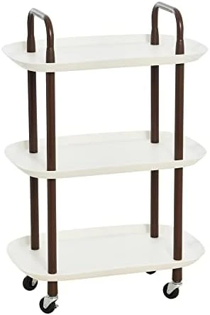 Main + Mesa Modern Plastic And Metal 2-Tier Trolley, Black And Dark Green 6 Main + Mesa Modern Plastic And Metal 2-Tier Trolley, Black And Dark Green - Image 6