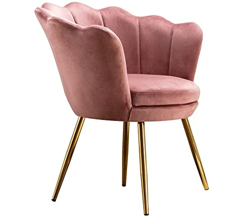 Chairus Living Room Chair, Mid Century Modern Retro Leisure Velvet Accent Chair With Golden Metal Legs, Vanity Chair For Bedroom Dresser, Upholstered Guest Chair(Antique Pink) 2 Chairus Living Room Chair, Mid Century Modern Retro Leisure Velvet Accent Chair With Golden Metal Legs, Vanity Chair For Bedroom Dresser, Upholstered Guest Chair(Antique Pink) - Image 2