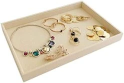 Large Beige Premium Quality Velvet Glasses Box Tray Stackable Practical Trade Show Home Use Jewelry Display Organizer 25 Large Beige Premium Quality Velvet Glasses Box Tray Stackable Practical Trade Show Home Use Jewelry Display Organizer -Songmics Furniture Shop 31a0aOE5K7L. AC