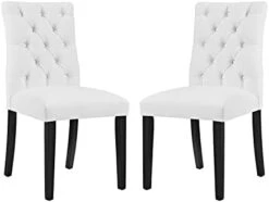 Modway Duchess Dining Chair Vinyl Set Of 4, Four, White -Songmics Furniture Shop 31a21TpGLuL. AC