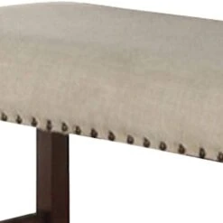 Benjara Rubber Wood High Bench With Cream Upholstery, Brown -Songmics Furniture Shop 31a8q5mjnpL