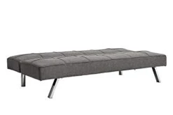 Anwickhomk Futon Sofa Bed,Convertible Upholstered Folding Sleeper Couch,Modern Futon Loveseat With Metal Frame&Stainless Leg For Living Room Bedroom,Grey -Songmics Furniture Shop 31aB0iuK3wL