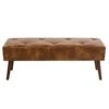 Furniliving 44 Inch Tufted Bench, Leather Footrest Stool Bedroom Bench Seat, Upholstered Tufted Beathable Fabrics Ottoman Bench With X-Shaped Wood Legs For Kitchen, Solid Wood Indoor Bench