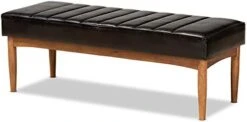 Baxton Studio Daymond Mid-Century Modern Dark Brown Faux Leather Upholstered And Walnut Brown Finished Wood Dining Bench -Songmics Furniture Shop 31aGcmUBu7L. AC