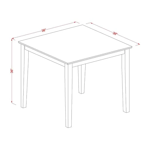 East West Furniture Room PBT-BLK-T Mid Century Modern Dining Table With Cherry Square Tabletop And 36 X 36 X 36-Black Finish, 36", Black & Cherry 2 East West Furniture Room PBT-BLK-T Mid Century Modern Dining Table With Cherry Square Tabletop And 36 X 36 X 36-Black Finish, 36", Black & Cherry - Image 2