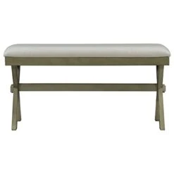 FRITHJILL Upholstered Dining Room Bench, Wood Kitchen Table Bench, Entryway Bench With Padded Seat, Bedroom Bench For End Of Bed (Green) -Songmics Furniture Shop 31alfsKtsHL