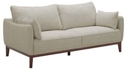 Amazon Brand – Stone & Beam Hillman Mid-Century Sofa Couch With Wood Base And Legs, 78"W, Ivory