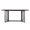 SEI Furniture Driness Drop Leaf Console To Dining Convertible Table, Dark Tobacco, Gunmetal Gray