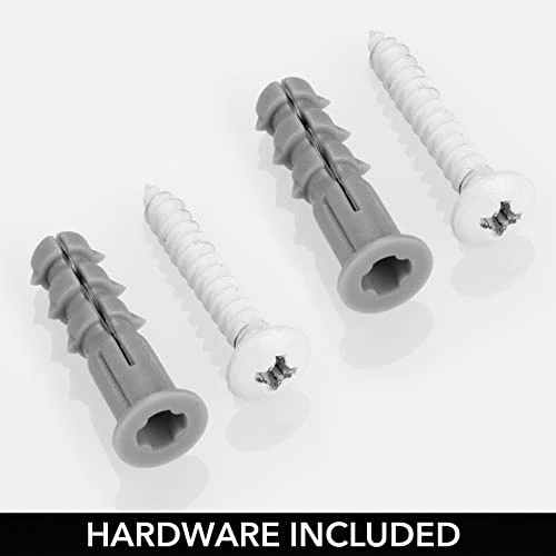 MDesign Steel Wall Mount Hair Dryer Storage Organizer - Hair Styling Tool Basket For Bathroom And Bedroom - Holds Hair Dryer, Flat Iron, Curling Wand, Hair Straightener - Linelle Collection - White 5 MDesign Steel Wall Mount Hair Dryer Storage Organizer - Hair Styling Tool Basket For Bathroom And Bedroom - Holds Hair Dryer, Flat Iron, Curling Wand, Hair Straightener - Linelle Collection - White - Image 5