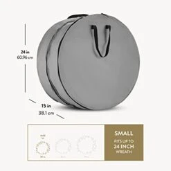 ZOBER Christmas Wreath Storage Container - 24 Inch Wreath Box, Garland Storage - 2 Zippers, Durable Handles - Holiday And Seasonal Wreath Storage Boxes - 2 Pack (Gray) -Songmics Furniture Shop 31bfPIcTxnL