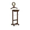 Contemporary Home Living 57.25” Antique Walnut Brown Wooden Vanity Dresser Valet Stand