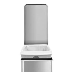 Simplehuman 10 Liter / 2.6 Gallon Small Semi-Round Bathroom Step Trash Can, Brushed Stainless Steel -Songmics Furniture Shop 31btVglzLVL