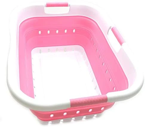 SAMMART 41L Collapsible 3 Handled Plastic Laundry Basket - Foldable Pop Up Storage Container/Organizer - Portable Washing Tub - Space Saving Hamper/Basket (3 Handled Rectangular, Grey/Dark Grey) 12 SAMMART 41L Collapsible 3 Handled Plastic Laundry Basket - Foldable Pop Up Storage Container/Organizer - Portable Washing Tub - Space Saving Hamper/Basket (3 Handled Rectangular, Grey/Dark Grey) - Image 12