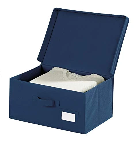 WENKO Storage Box Air L-Breathable Fleece, 44 X 19 X 33 Cm, Blue 1 WENKO Storage Box Air L-Breathable Fleece, 44 X 19 X 33 Cm, Blue