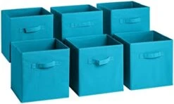 Sorbus Foldable Storage Cubes - 6 Fabric Baskets For Organizing Pantry, Closet, Shelf, Nursery, Playroom, Toy Box, Cubby - 11 Inch Dual Handle Collapsible Closet Organizers And Storage Bins (Green) -Songmics Furniture Shop 31cLiyKWwL. AC