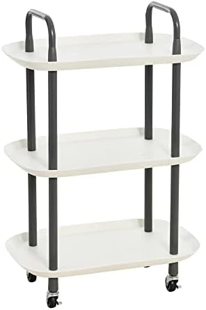 Main + Mesa Modern Plastic And Metal 2-Tier Trolley, Black And Dark Green 9 Main + Mesa Modern Plastic And Metal 2-Tier Trolley, Black And Dark Green - Image 9