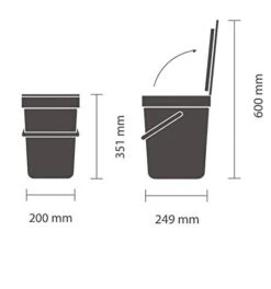 Brabantia Sort & Go Kitchen Recycling Can (3.2 Gal / Gray) Stackable Waste Organiser With Handle & Removable Lid, Wall/Cupboard Mounting 11 Brabantia Sort & Go Kitchen Recycling Can (3.2 Gal / Gray) Stackable Waste Organiser With Handle & Removable Lid, Wall/Cupboard Mounting -Songmics Furniture Shop 31cUNEch1NL