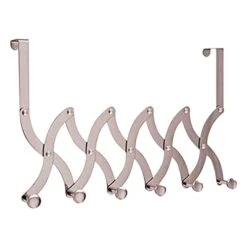 Merriway BH05970 Expanding Steel Concertina Style Over Door Hangers With Six Bright Chrome Hooks Upholstery Nail, 15mm (5/8 Inch)-Bronze Plated, Pack Of 100