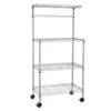 Keseno 4 Layer Adjustable Kitchen Bakers Rack Shelf Microwave Oven Stand Storage Cart For Restaurant, Household, Hotel