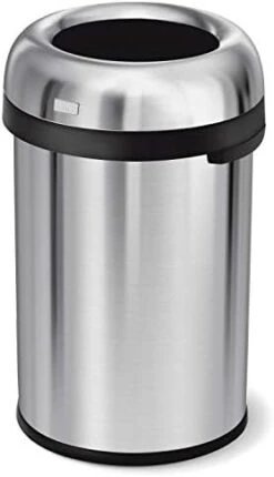 Simplehuman 50 Liter / 13.2 Gallon Slim Open Top Trash Can, Commercial Grade Heavy Gauge Brushed Stainless Steel -Songmics Furniture Shop 31e1R9QjiCL. AC