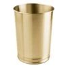 MDesign Decorative Round Metal Tall 2.9 Gallon Trash Can Wastebasket, Garbage Container Bin For Bathrooms, Powder Rooms, Kitchens, Home Offices - Soft Brass