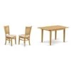 East West Furniture VAC-Oak-C Dining Chairs, Upholstered Seat & Modern NFT T Dining Room Table Rectangular Tabletop And 53.5 X 31.5 X 29-Oak Finish
