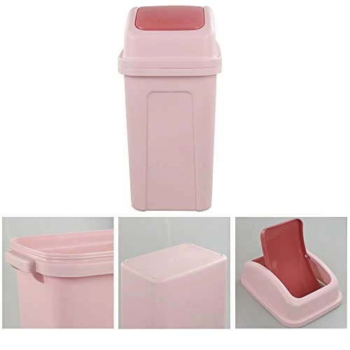 Nicesh 2.6 Gallon/ 10 L Trash Can With Swing Lid, Plastic Swing Top Trash Can (Pink) 2 Nicesh 2.6 Gallon/ 10 L Trash Can With Swing Lid, Plastic Swing Top Trash Can (Pink) - Image 2