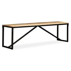 Tidyard Wooden Bench Industrial Style Mango Wood Seat Dining Table Bench With Steel Legs For Entryway, Dining Room, Kitchen, Living Room, Home Furniture 63 X 13.8 X 17.7 Inches (W X D X H) -Songmics Furniture Shop 31eVMoh3WLS