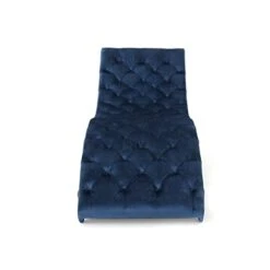 Christopher Knight Home Garret Velvet Chaise Lounge, Cobalt Grey / Dark Brown -Songmics Furniture Shop 31eYaNizWQL