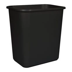 Storex Medium Waste Basket, 15 X 10.5 X 15 Inches, Black, 1 Count (00710A24C)