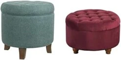 Homepop Home Decor | Upholstered Round Velvet Tufted Foot Rest Ottoman | Ottoman With Storage For Living Room & Bedroom | Decorative Home Furniture, Dark Gray -Songmics Furniture Shop 31epRyIBxXL. AC