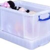 Really Useful Plastic Storage Box 48 Litre With XL Lid White Strong