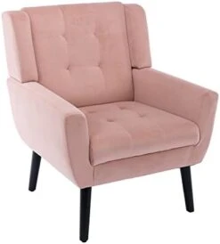 Dolonm Midcentury Modern Accent Chair With Arms, Upholstered Fabric Reading Side Chair Tufted Back Decorative Wingback Chair For Living Room Bedroom (Light Grey) -Songmics Furniture Shop 31ey6UUQCSL. AC