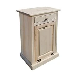 Peaceful Classics Trash Bin Cabinet - Handmade Hideaway Cabinet For Trash Cans - Decorative Bathroom Trash Can, Office Trash Can, And Bedroom Trash Can - Wooden Tilt Out Trash Bin (Mocha) -Songmics Furniture Shop 31f0Q6YXE2L