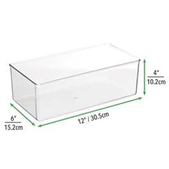 MDesign Long Plastic Drawer Organizer Box, Storage Organizer Bin Container; For Closets, Bedrooms, Use For Leggings, Socks, Ties, Jewelry, Accessories - Lumiere Collection - 12 Pack - Clear -Songmics Furniture Shop 31f2I0iSmPL