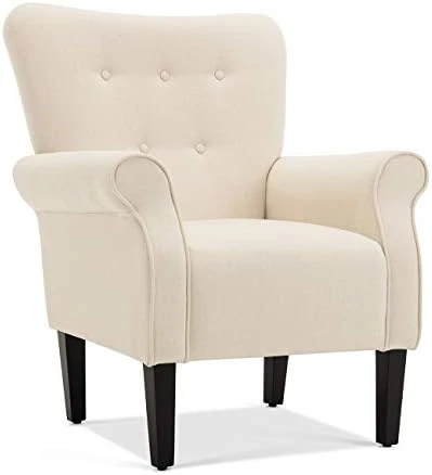 BELLEZE Modern Accent Chair Armchair For Living Room Or Bedroom With Wooden Legs, High Back Rest, Padded Armrest, And Comfortable Cushioned Seat - Allston (Pink) 7 BELLEZE Modern Accent Chair Armchair For Living Room Or Bedroom With Wooden Legs, High Back Rest, Padded Armrest, And Comfortable Cushioned Seat - Allston (Pink) - Image 7