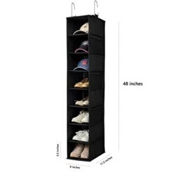 Berdeng Hanging Shoe Organizer For Closet With Side Mesh Pockets,Hat Racks For Baseball Caps,Shoe And Hat Holder & Storage,8-Shelf,Black,1 Pack 16 Berdeng Hanging Shoe Organizer For Closet With Side Mesh Pockets,Hat Racks For Baseball Caps,Shoe And Hat Holder & Storage,8-Shelf,Black,1 Pack -Songmics Furniture Shop 31f8aluOBqL