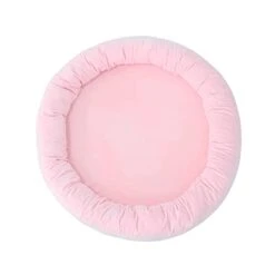 Wonder Space Elegant Nursery Round Floor Mat, Soft & Smooth Skin-Friendly Plush, Thick Seating Lounger Futon Mattress Tatami Pad, Fashion Minimalism Room Essentials Decorations For Kids (Pink)
