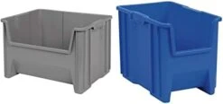 Akro-Mils 13017 Stack-N-Store Heavy Duty Stackable Open Front Plastic Storage Container Bin & 13014 Stack-N-Store Heavy Duty Stackable Open Front Plastic Storage Container Bin, Blue, (4-Pack) -Songmics Furniture Shop 31fV7nVDUPL. AC