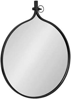 Kate And Laurel Yitro Round Industrial Modern Metal Framed Wall Mirror, 23.5x28.5, Black -Songmics Furniture Shop 31fYg9HR3L. AC