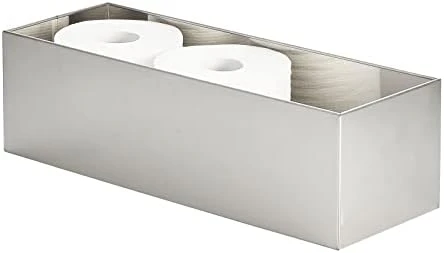 MDesign Steel Floor Stand Toilet Paper Organizer, 4-Roll Tissue Storage Holder Container Bin For Bathroom, Fits Under Sink, Vanity, Shelf, In Cabinet, Or Corner, Metro Collection - Soft Brass 10 MDesign Steel Floor Stand Toilet Paper Organizer, 4-Roll Tissue Storage Holder Container Bin For Bathroom, Fits Under Sink, Vanity, Shelf, In Cabinet, Or Corner, Metro Collection - Soft Brass - Image 10