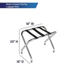 Compact Flat-Top Foldable Metal Luggage Rack - Versatile, Stylish, And Durable