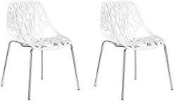 CangLong Modern Mid Century Plastic Shell Hollow Matal Legs Dining Chairs, 4 PCs Pack-Light, White 1 -Songmics Furniture Shop 31gHYTcoaxL. AC