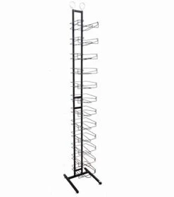 FixtureDisplays 12-Tier Hat Display Rack 12.5" Wide X 75" High X 14.5" Deep 18165-BLACK-NEW-NPF