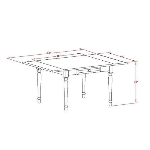 East West Furniture Dining Table, 54 X 36 X 30, MZT-BCH-T 4 East West Furniture Dining Table, 54 X 36 X 30, MZT-BCH-T - Image 4