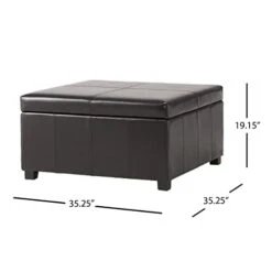 Christopher Knight Home Living Berkeley Brown Leather Square Storage Ottoman, Espresso -Songmics Furniture Shop 31gpDji5gBL