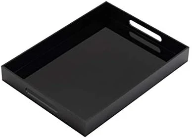 Glossy White Sturdy Acrylic Serving Tray With Handles-12x20 Inch-Serving Coffee Appetizer Breakfast-Kitchen Countertop Tray-Makeup Drawer Organizer-Vanity Table Tray-Ottoman Tray-Decorative Tray 5 Glossy White Sturdy Acrylic Serving Tray With Handles-12x20 Inch-Serving Coffee Appetizer Breakfast-Kitchen Countertop Tray-Makeup Drawer Organizer-Vanity Table Tray-Ottoman Tray-Decorative Tray - Image 5