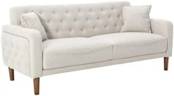 Aoowow Linen Fabric Sofas And Couches 78 Inches Long, Mid Century Modern Couch Tufted Back Sofa With 2 Throw Pillows, Armrest And Wooden Legs For Living Room, Apartment, Bedroom (Beige) -Songmics Furniture Shop 31gzvLtOU8L. AC