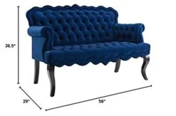 Modway Viola Tufted Velvet Modern Chesterfield Style Settee Loveseat In Navy