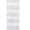 ManGotree Over The Door Shoe Organizer, Clear Hanging Shoe Rack Holder With 24 Pockets, Foldable Shoe Storage For Slippers, Sandals, High Heels, Sneakers Or Accessories (White)